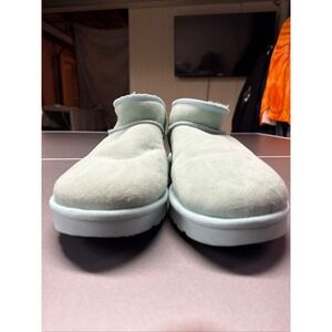UGG Classic Ultra Mini Light Blue Suede Sheepskin Ankle Boots Womens 11 1116109